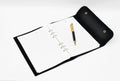 inside or open view of classy leather customized button diary- black