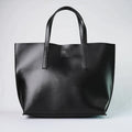 back view of tote bag- black