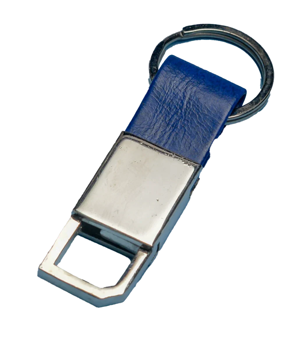 This elegant metal keychain is the perfect way to keep your keys organized and easily accessible.
