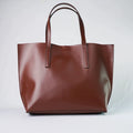 back view of tote bag- brown