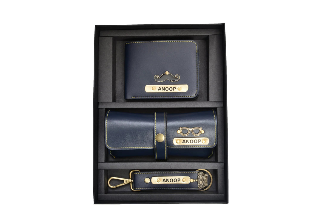 Personalized Men's Combo (3 pcs) - Royal Blue - Your Gift Studio. Classy, stylish, elegant and affordable combos are the perfect fit for gifts. Customise your gifts with name and 70+ charms to give it a personal touch.