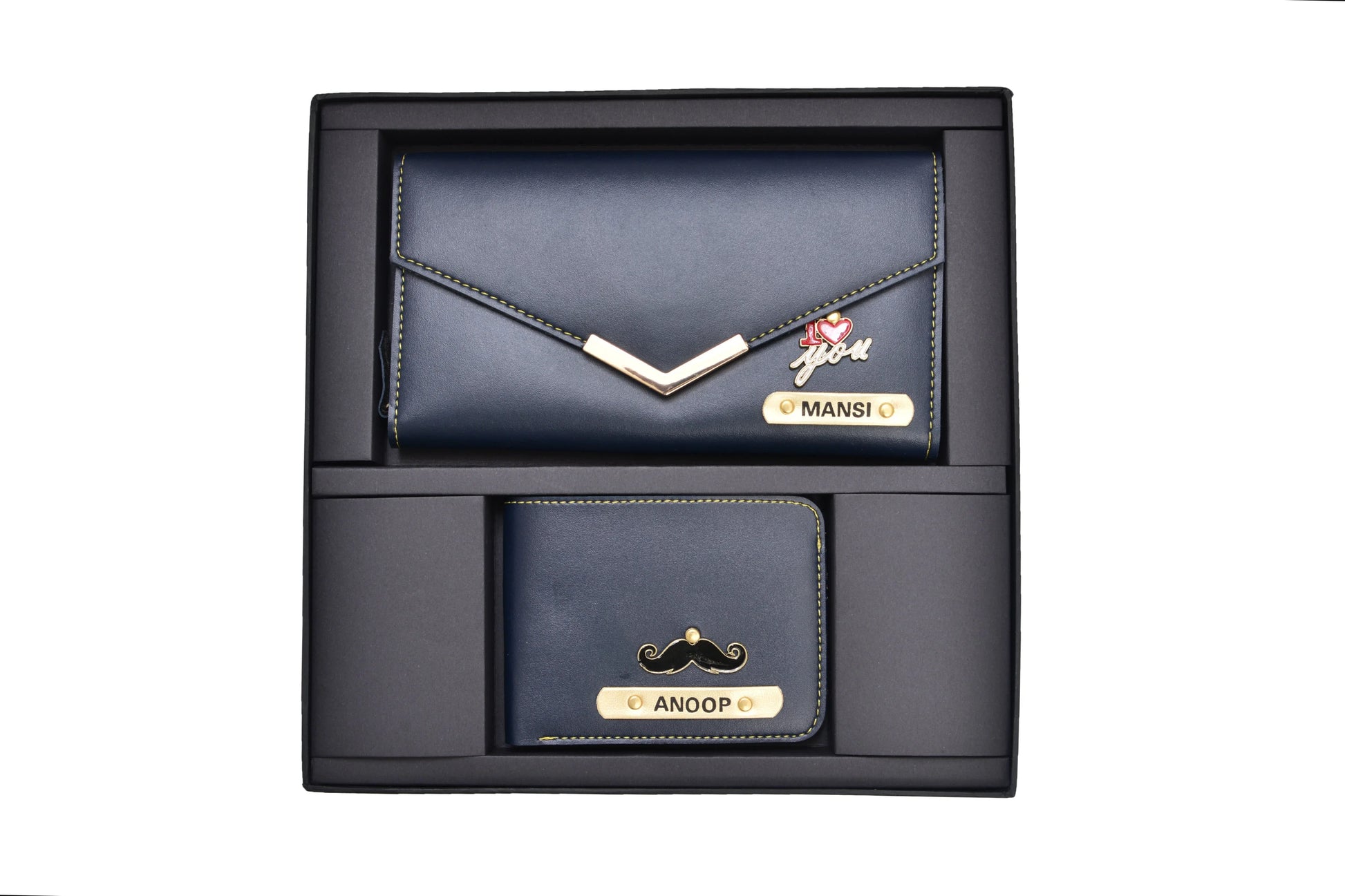personalized-cb06-royal-blue-customized-best-gift-for-boyfriend-girlfriend. Classy leather lady wallet and men's wallet.Get your high-quality, classy, affordable and long-lasting couple's combo now!