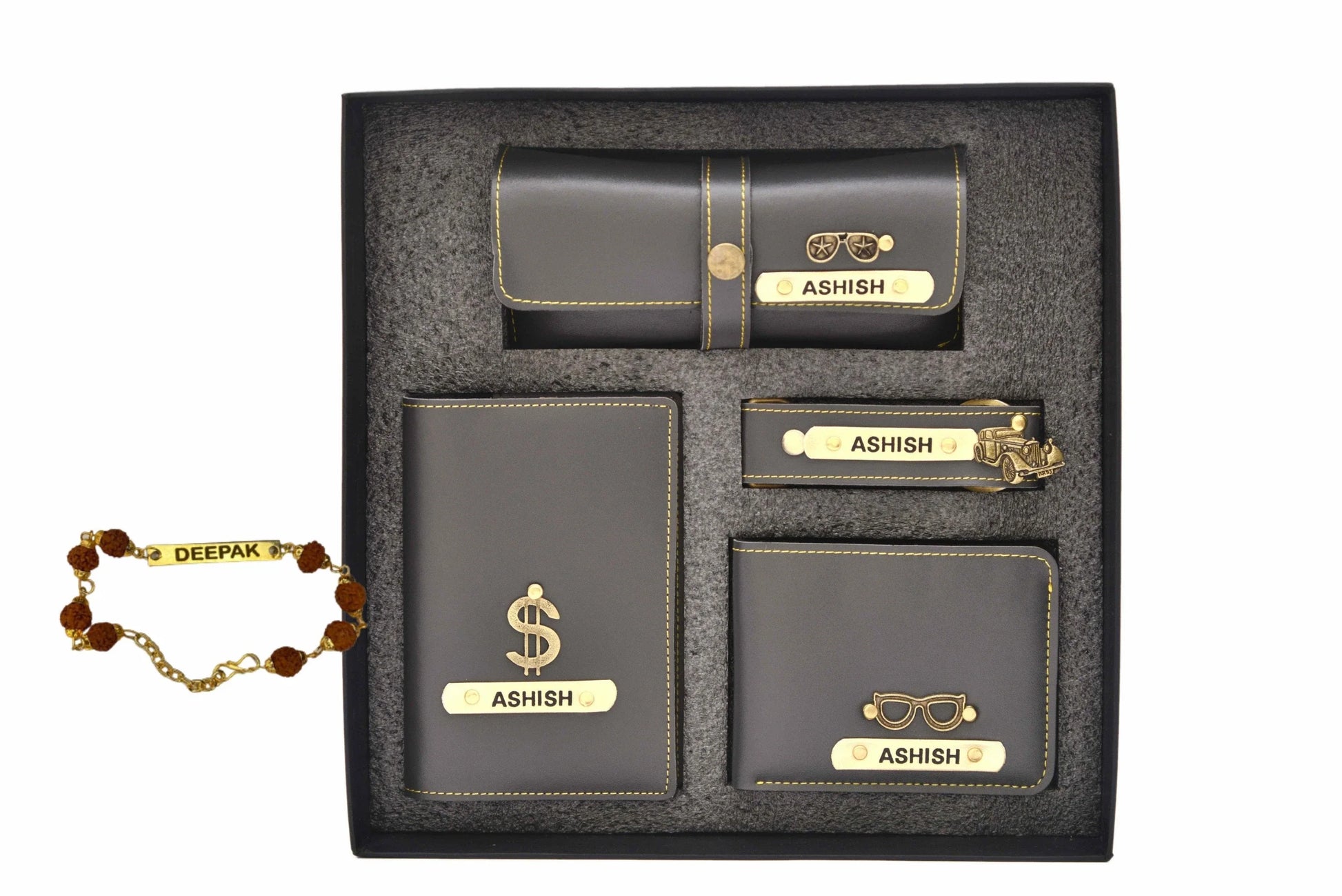 Brother's All in One 4 pcs combo & Free Rakhi - Black - Your Gift Studio
