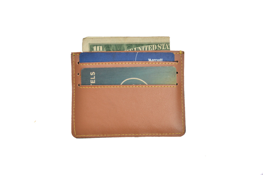 Keep your cards organized and stylish with our personalized vegan leather unisex card wallet.