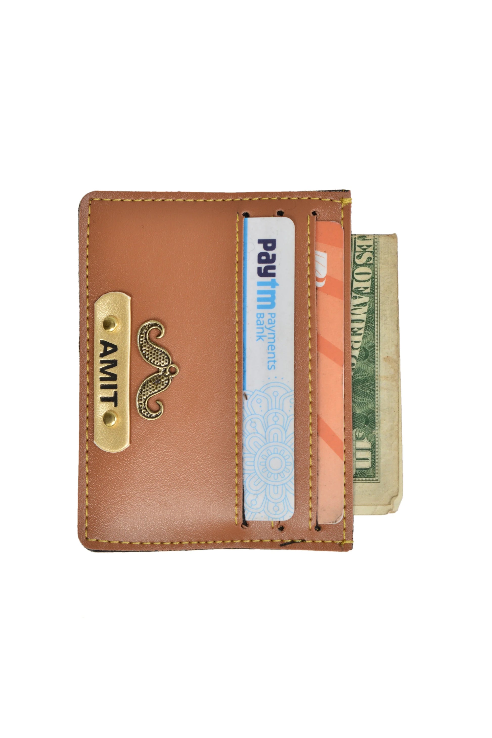 personalized-card-wallet-faux-leather-tan-customized-best-gift-for-boyfriend-girlfriend