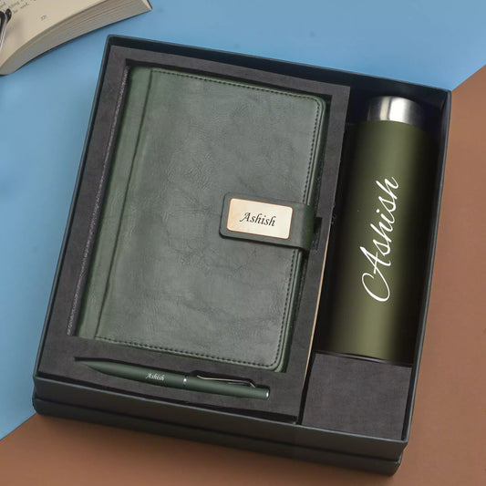 Our personalized corporate combo of Classy Hardcover Diary, Classic Metal Pen and Classic Smart Bottle 900 ml is the perfect gift for any professional who wants to stay organized and hydrated in Chennai.