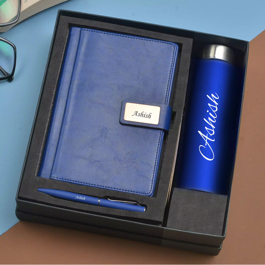 Add a touch of sophistication to your everyday routine with our personalized corporate combo of Classy Hardcover Diary, Classic Metal Pen and Classic Smart Bottle 900 ml - ideal for those looking to stay organized and hydrated in Delhi.