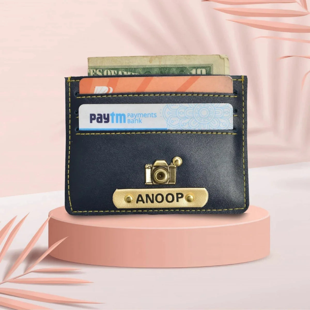 Keep your cards organized and secure with our personalized vegan leather unisex card wallet.