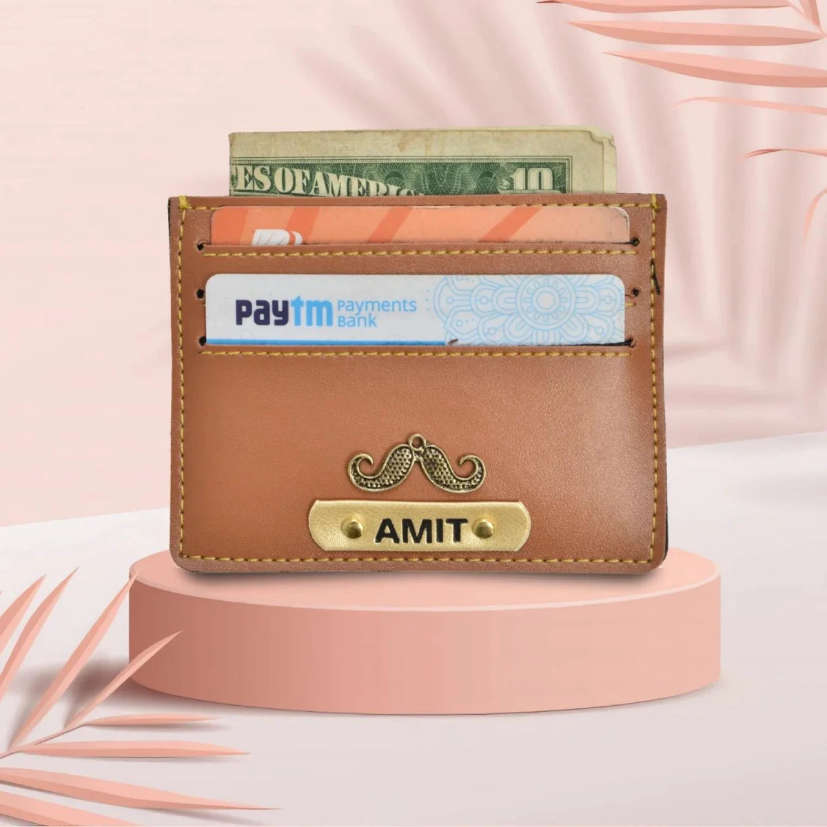 Keep your cards organized and stylish with our personalized vegan leather unisex card wallet.