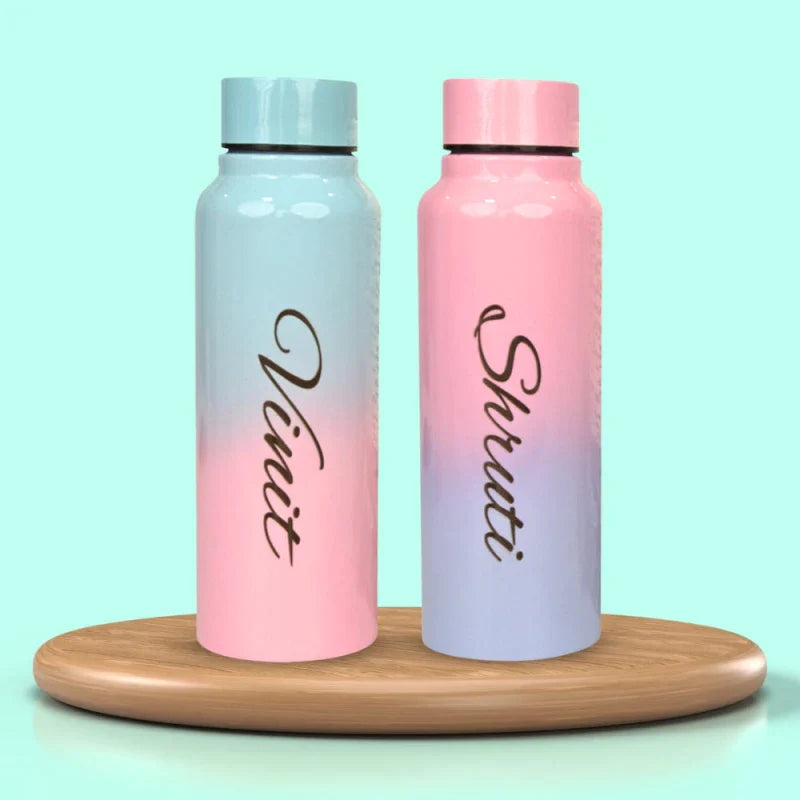 Personalized couple water bottles 