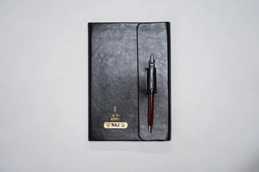 Personalized Vegan Leather Diary with pen