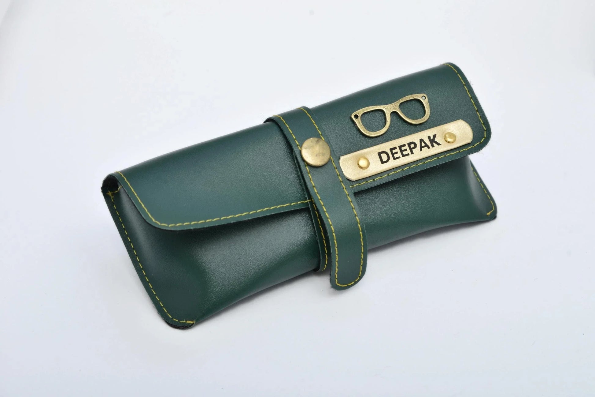 personalized-cb03-olive-green-customized-best-gift-for-boyfriend-girlfriend.So, protect your eyewear too and make it look modern by getting your very own classy, personalized unisex leather glass case.  Add your name and charm to your favourite coloured eyewear case and live in style!   With a royal leathery finish and a top-notch material quality, these personalized unisex glass cases prove to be sturdy while looking stylish. They protect your eyewear from all sorts of stresses!