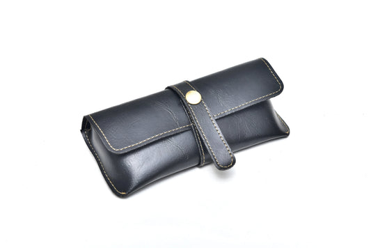 back view of customized sunglasses case- black.