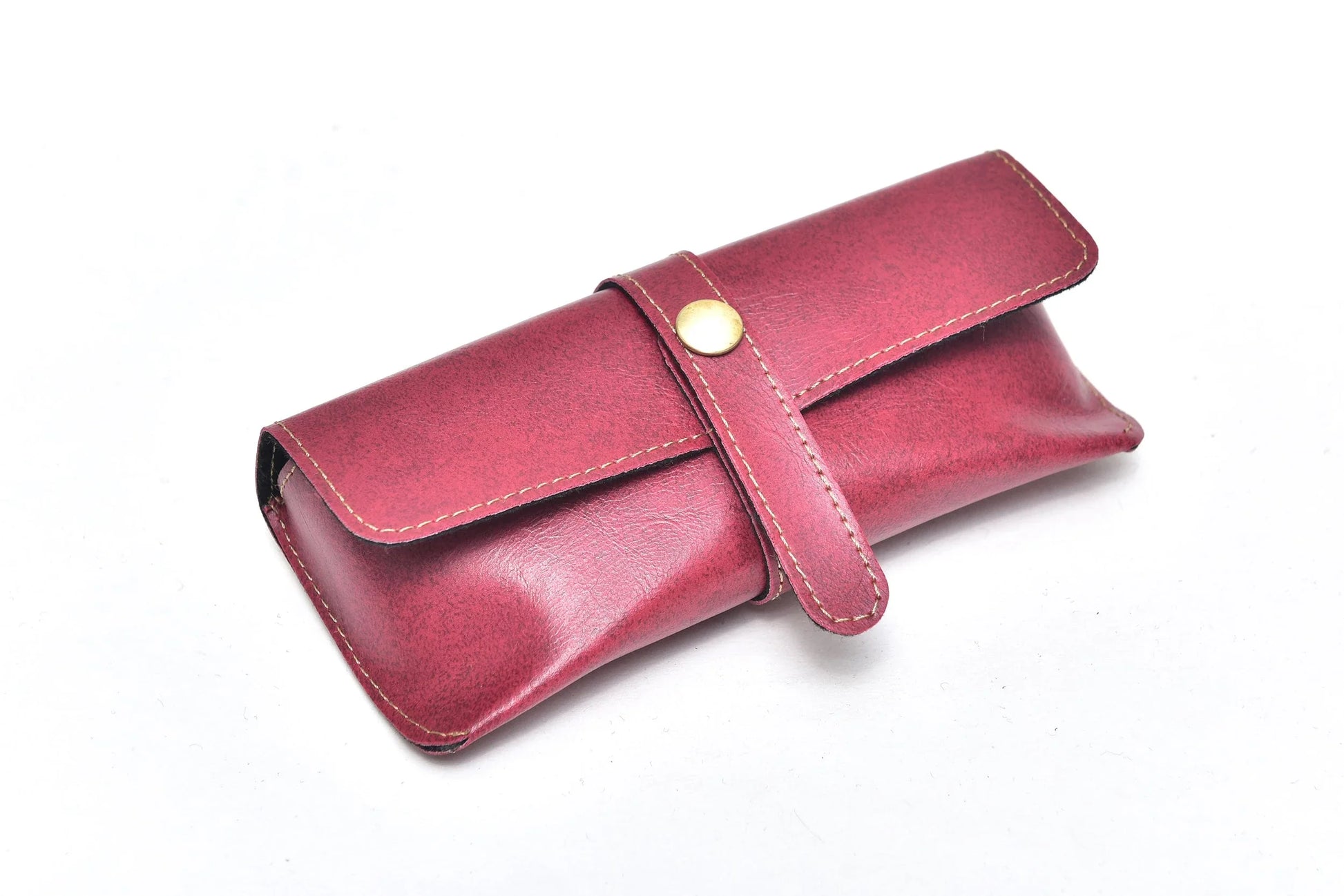 back view of customized sunglasses case- maroon