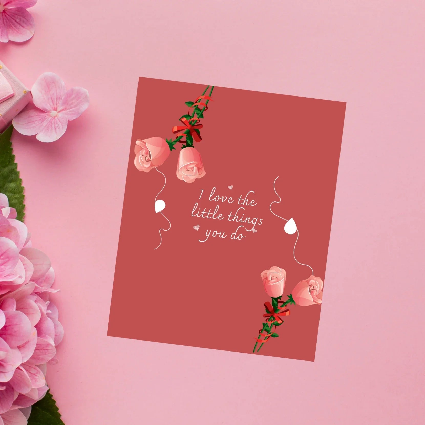 Add a romantic valentine postcard to send across some special note