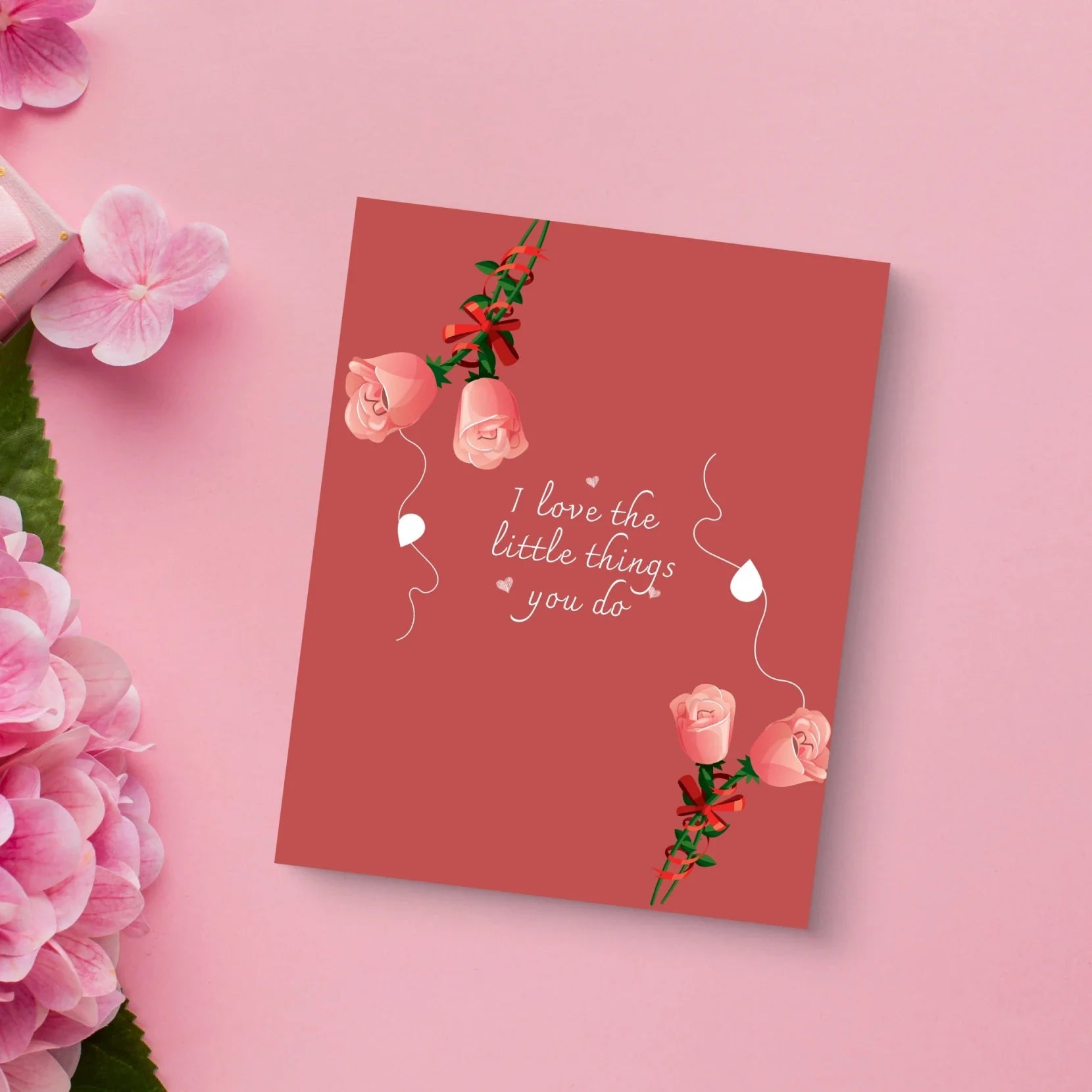 "Add a romantic valentine postcard to send across some special words "