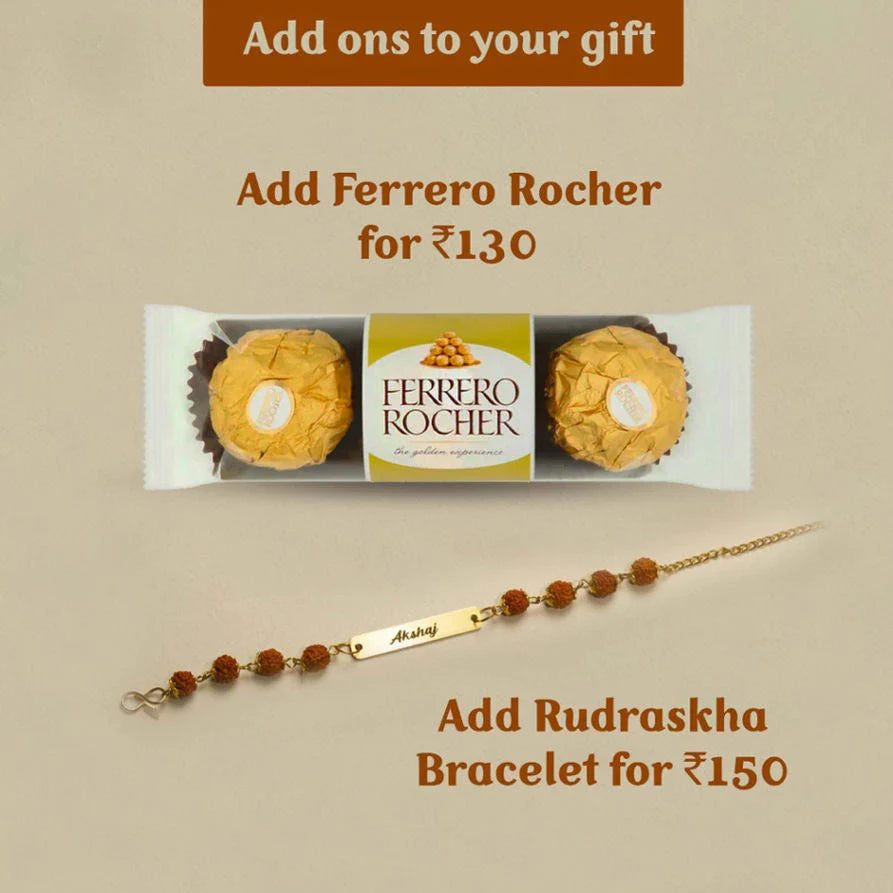 Ferrero Rocher and Personalized Rudraksha Bracelet