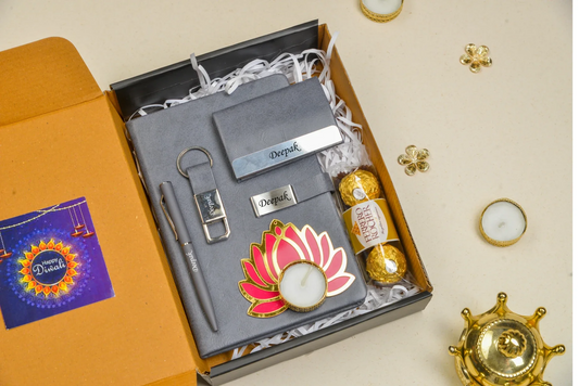 Our Diwali combo set is the ultimate gift for anyone who loves the traditional Indian festival. With personalization options and a range of high-quality items, this set is sure to make your Diwali celebration even more special.