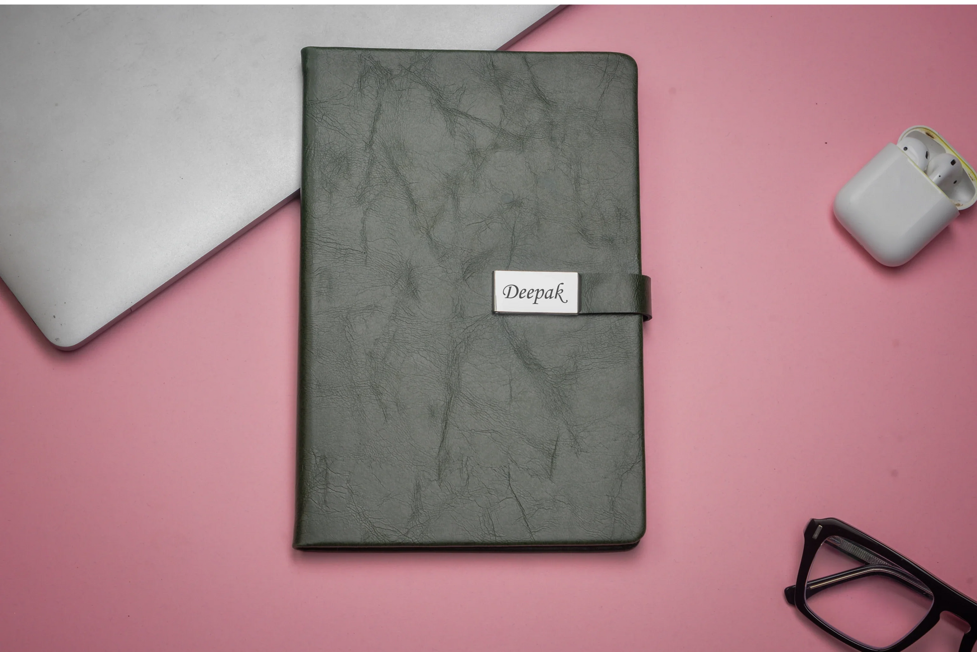 Our personalized Classy metal flip diary is the ultimate tool for staying organized and productive. The metal cover adds durability and style, while the flip design makes it easy to take notes on the go. Customize it with your name or logo for a professional touch.