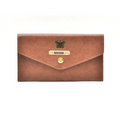 Keep all your important items organized and easily accessible with this personalized leather clutch. Choose your own color and design for a truly personalized touch.