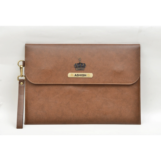 Classy Leather Customized Laptop or Macbook bag/ Sleeve  13.5 inches  - Brown