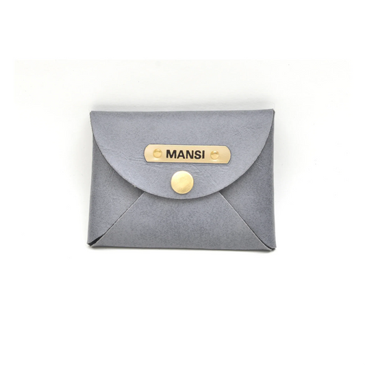 Classy Leather Customized Business-Visitng Card Holder (Grey)