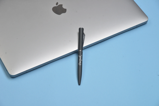 Write with sophistication and style with our classic metallic pen, personalized just for you.