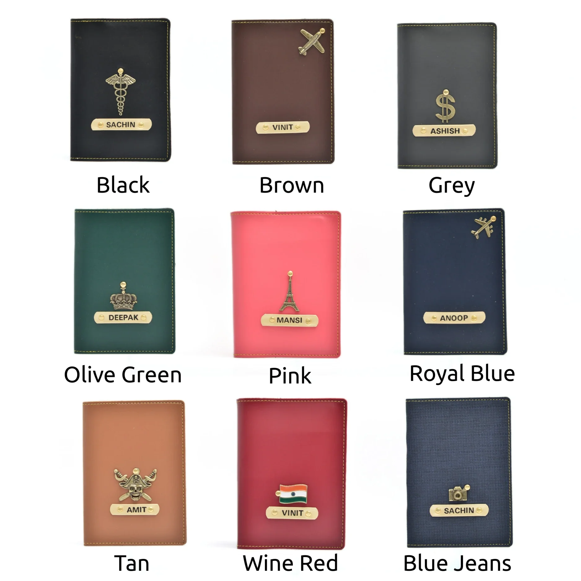 Personalized passport covers. Different, mesmerising color variants as per your choice from strip colors.