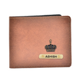 Premium Quality Faux Leather Personalized Men's Wallet with name and charm