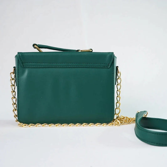 Customized Women's Leather bag (Buttoned) - Green