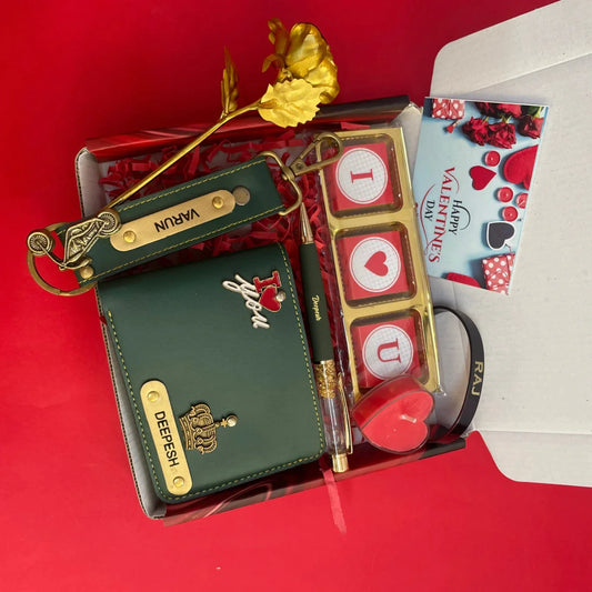 Don’t forget the flawless finish of these Personalized Custom-Made Leather Valentines Men’s Gift Combos that is bound to leave you mesmerized.