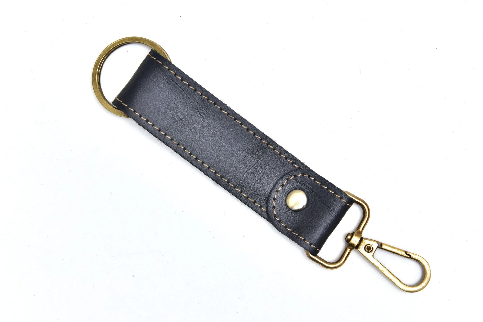 "A custom leather keychain made with premium materials for a long-lasting and durable accessory. "
