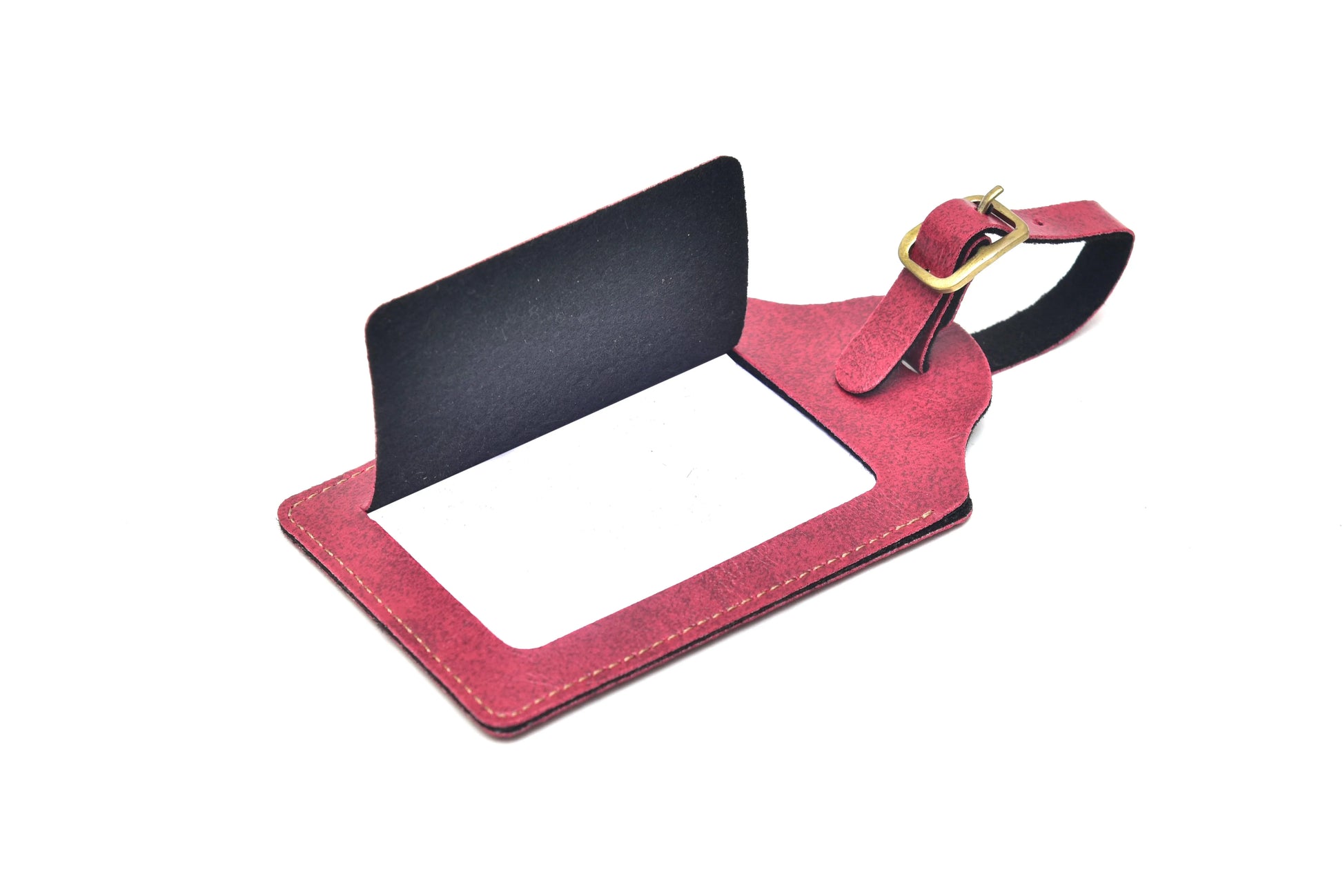 Open view of luggage tag