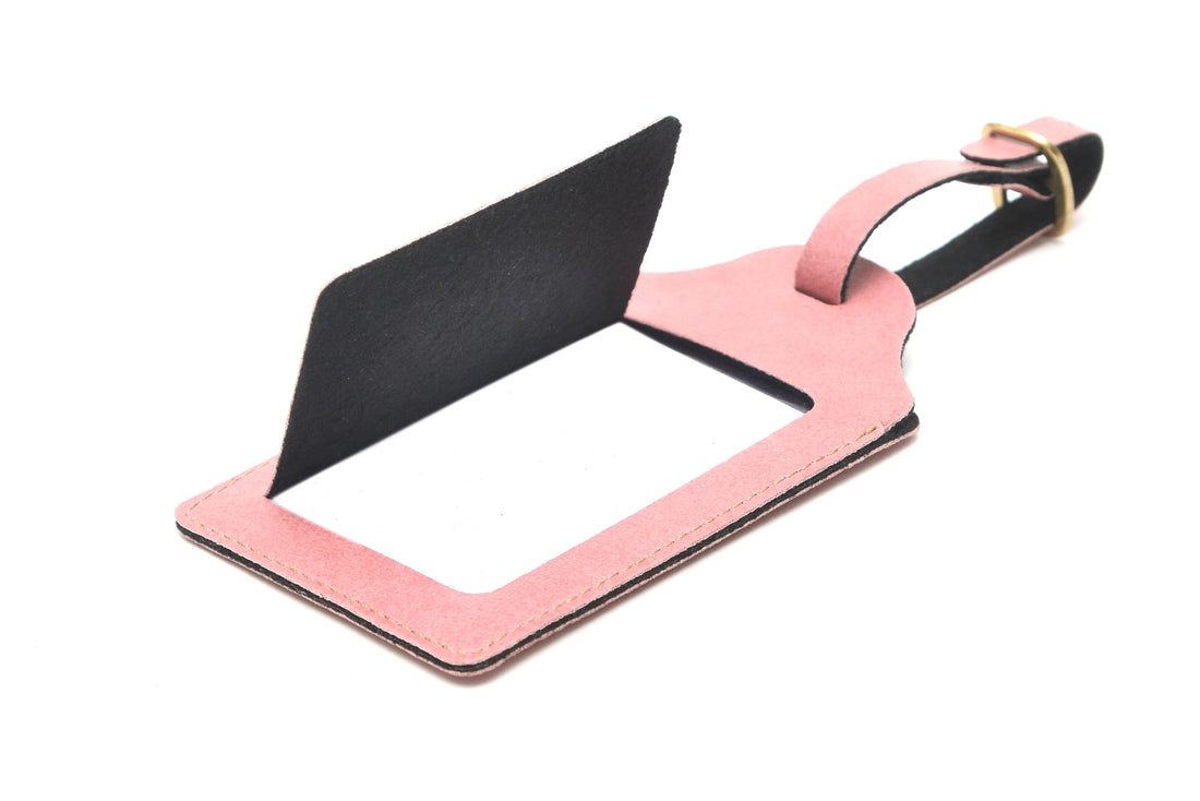 Classy Leather Customized Luggage Tag (Peach)