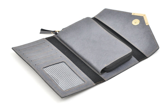 Classy Leather Customised Stylish Lady Wallet  (Grey)