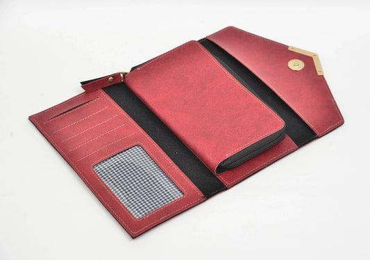 Classy Leather Customised Stylish Lady Wallet (Maroon)