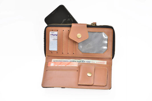 Personalized Couple's Combo : Premium Lady Wallet ( Product 1 ) & Men's Wallet (Product 2)- Tan