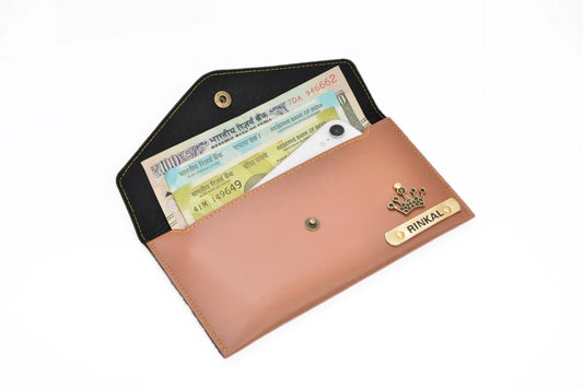 This classy, stylish, trending and affordable minimal clutch is the perfect fit for travel, tours and trips. The sturdy and strong classy leather is very enduring and long-lasting.Inside or open view of tan minimal clutch