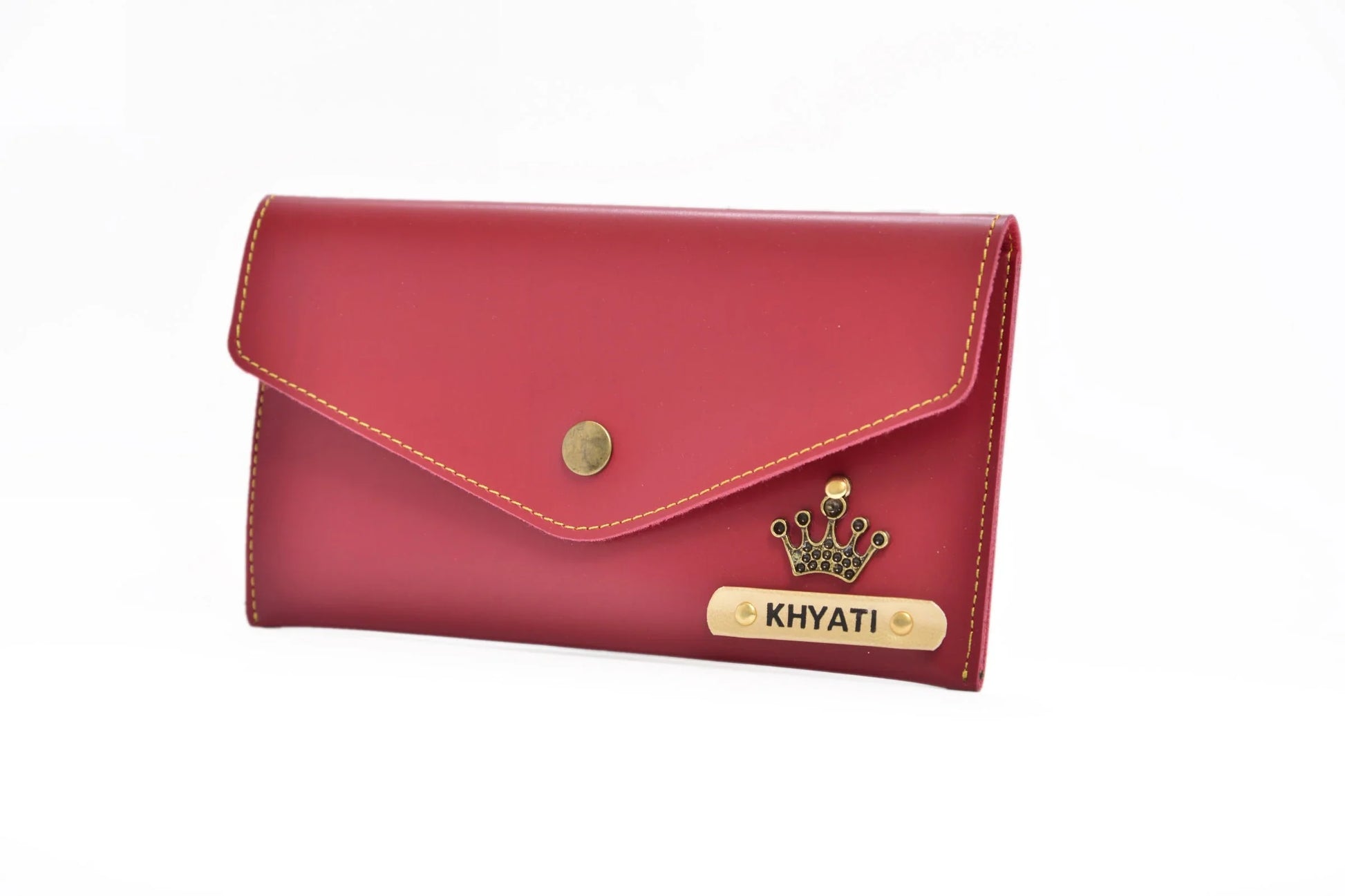 With its sleek and sophisticated design, this personalized leather clutch is a must-have for any fashion-forward woman. Personalize it with your name or initials for an extra touch of luxury.