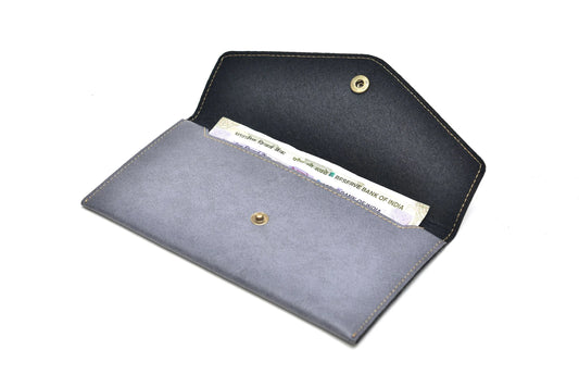 inside or open view of personalized minimal clutch-grey