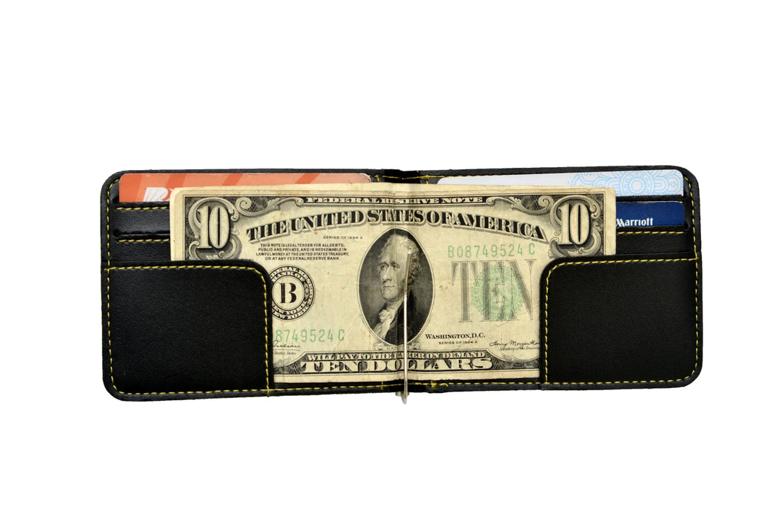 Keep your cash secure and organized with our personalized vegan leather money clip, perfect for those on the go.