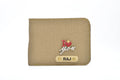 Personalized Men's Wallet - Beige.Classy wallet made with the top-notch quality vegan leather is the perfect touch to any office/formal attire. The option to personalize it with your name and lucky charm makes it that much more special and close to heart. This is the best corporate gift! Always be trending and in fashion with our customized wallets. The Mens Wallet material is vegan/synthetic/faux/PU leather