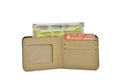 Personalized Men's Wallet - Beige.Classy wallet made with the top-notch quality vegan leather is the perfect touch to any office/formal attire. The option to personalize it with your name and lucky charm makes it that much more special and close to heart. This is the best corporate gift! Always be trending and in fashion with our customized wallets. The Mens Wallet material is vegan/synthetic/faux/PU leather