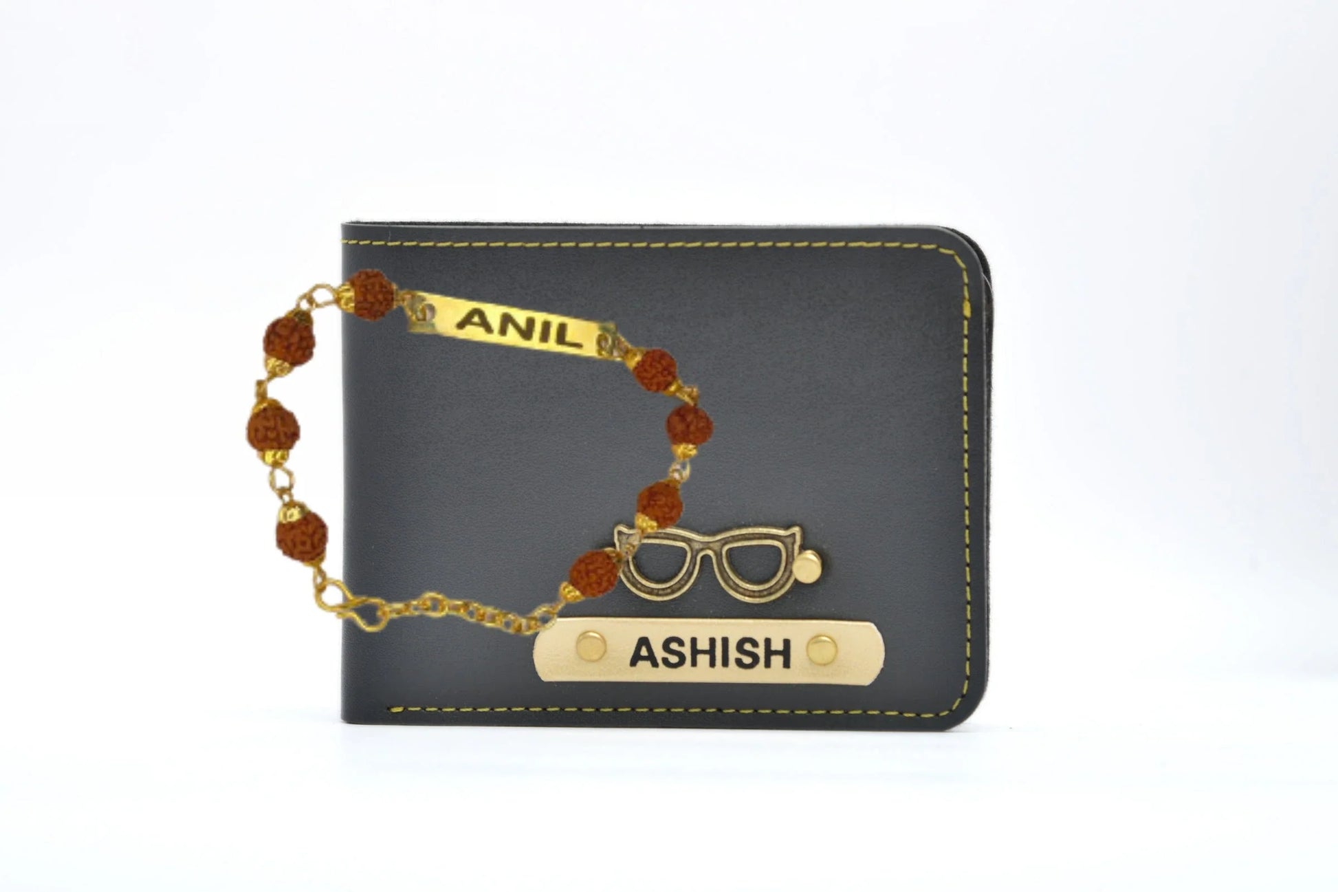 Brother's Personalized Wallet & Free Rakhi - Brown - Your Gift Studio