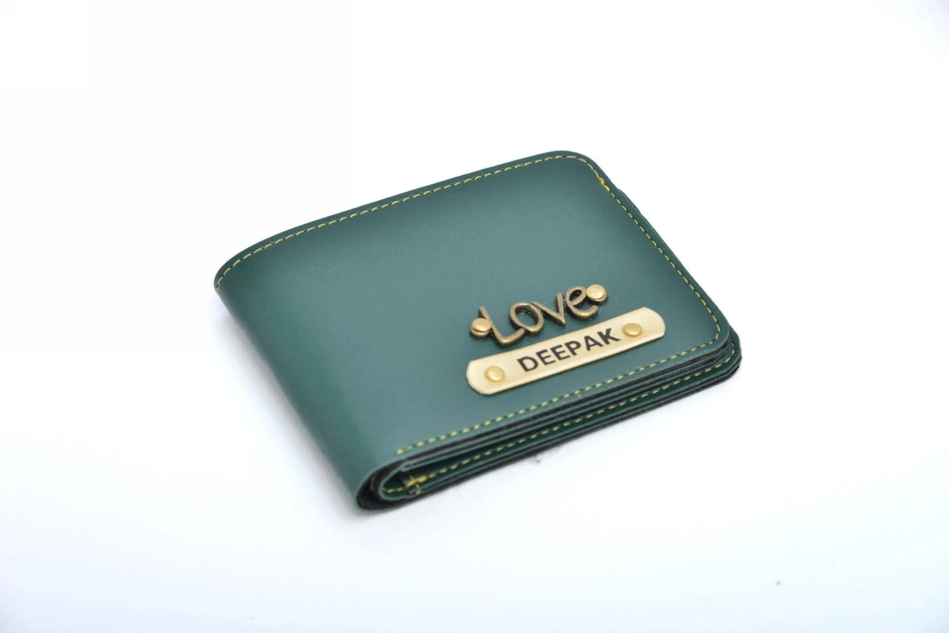 personalized-mens-wallet-olive-green-customized-best-gift-for-boyfriend-girlfriend.Fancy wallet made with the premium quality synthetic leather is the perfect touch to any office/formal attire. The option to customize it with your name and lucky charm makes it that much more special and unique. This is the best corporate gift! Always be trending and in fashion with our customized wallets. The Mens Wallet material is vegan/synthetic/faux/PU leather