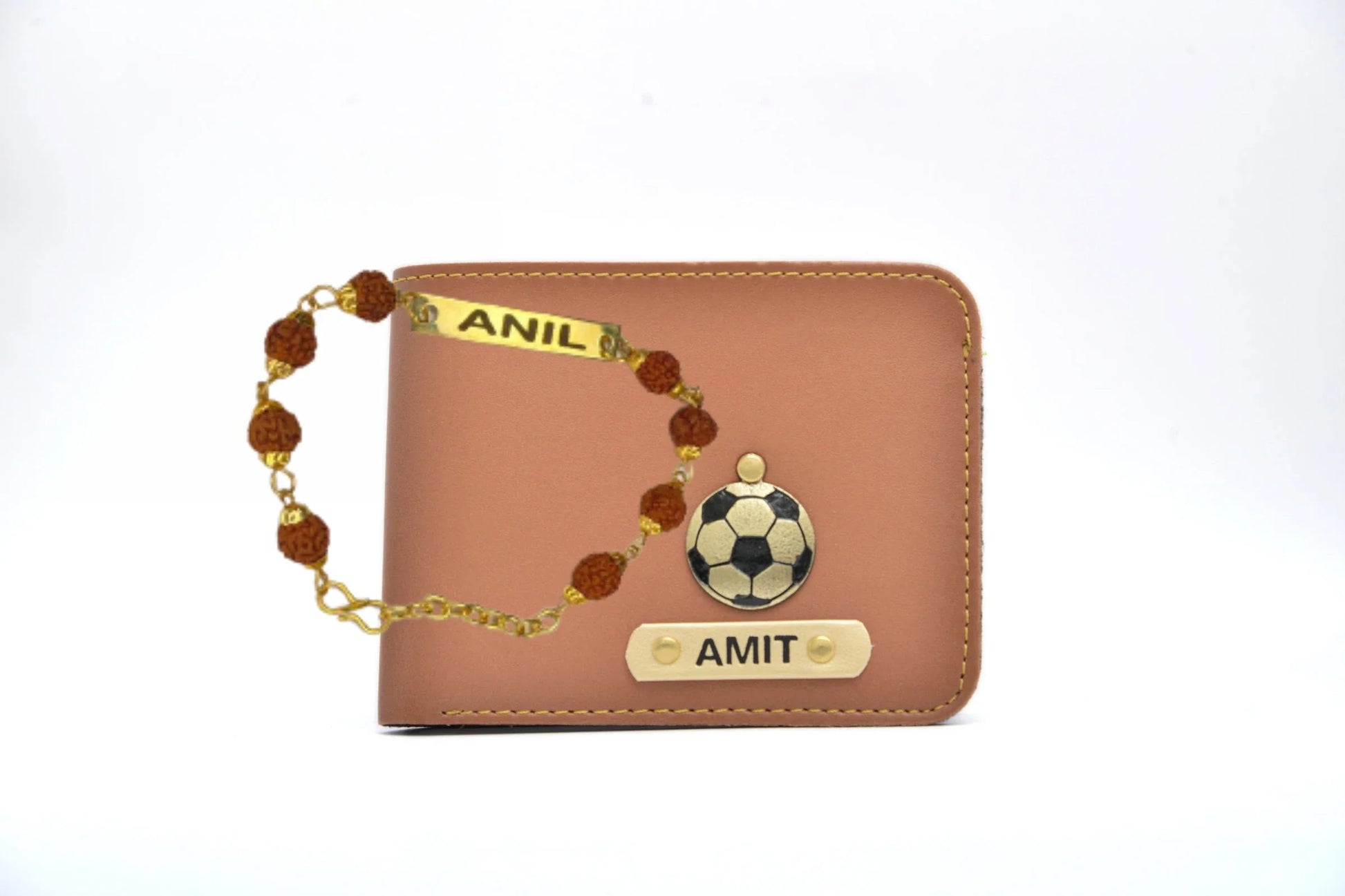 Brother's Personalized Wallet & Free Rakhi - Black - Your Gift Studio