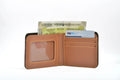 personalized-cb04-tan-customized-best-gift-for-boyfriend-girlfriend.Fancy wallet made with the best quality synthetic leather is the perfect touch to any office/formal outfit. The option to customize it with your name and lucky charm makes it that much more personal and unique. This is the best business gift! Always be trending and in style with our personalized wallets. The Mens Wallet material is vegan/synthetic/faux/PU leather