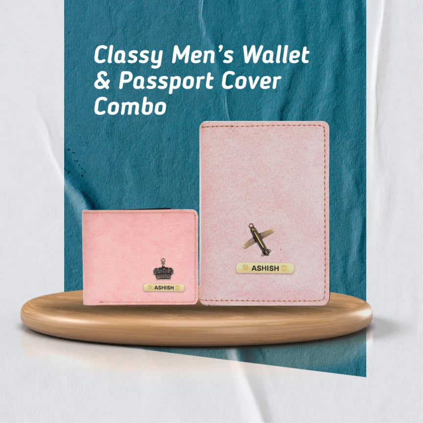 personalized classy leather passport cover and wallet