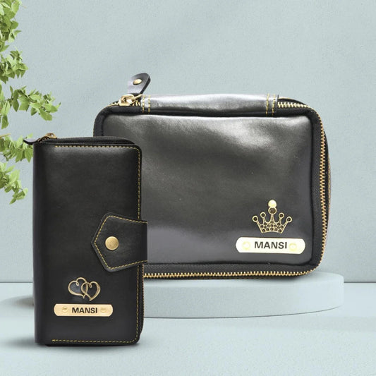 The Women's Combo - Mini Makeup Kit & zip around lady Wallet is a thoughtful and practical gift for the woman who loves to stay organized. It's perfect for gifting to your aunt in Ahmedabad, who is always on top of things.