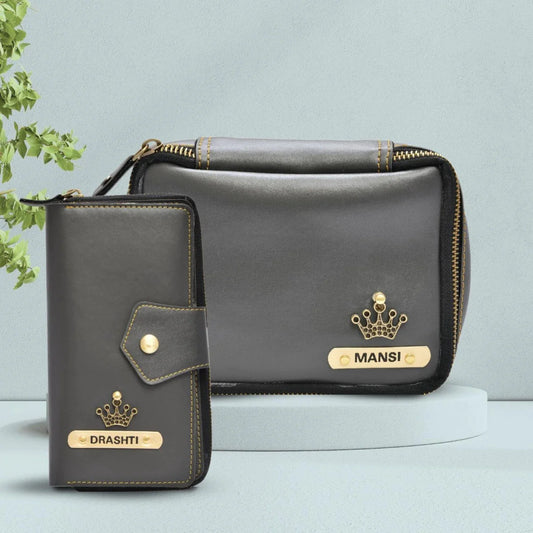 The Women's Combo - Mini Makeup Kit & zip around lady Wallet is the perfect accessory for the woman who values both style and functionality. It's perfect for gifting to your friend in Guwahati, who is always on the go.